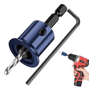 Wood Countersink Drill Bit Set, Adjustable Countersink Bit Set, Woodworking Counter Sink Drill, Hex Shank Countersink Bit for Professionals, Home, Indoor, Outdoor, Repair