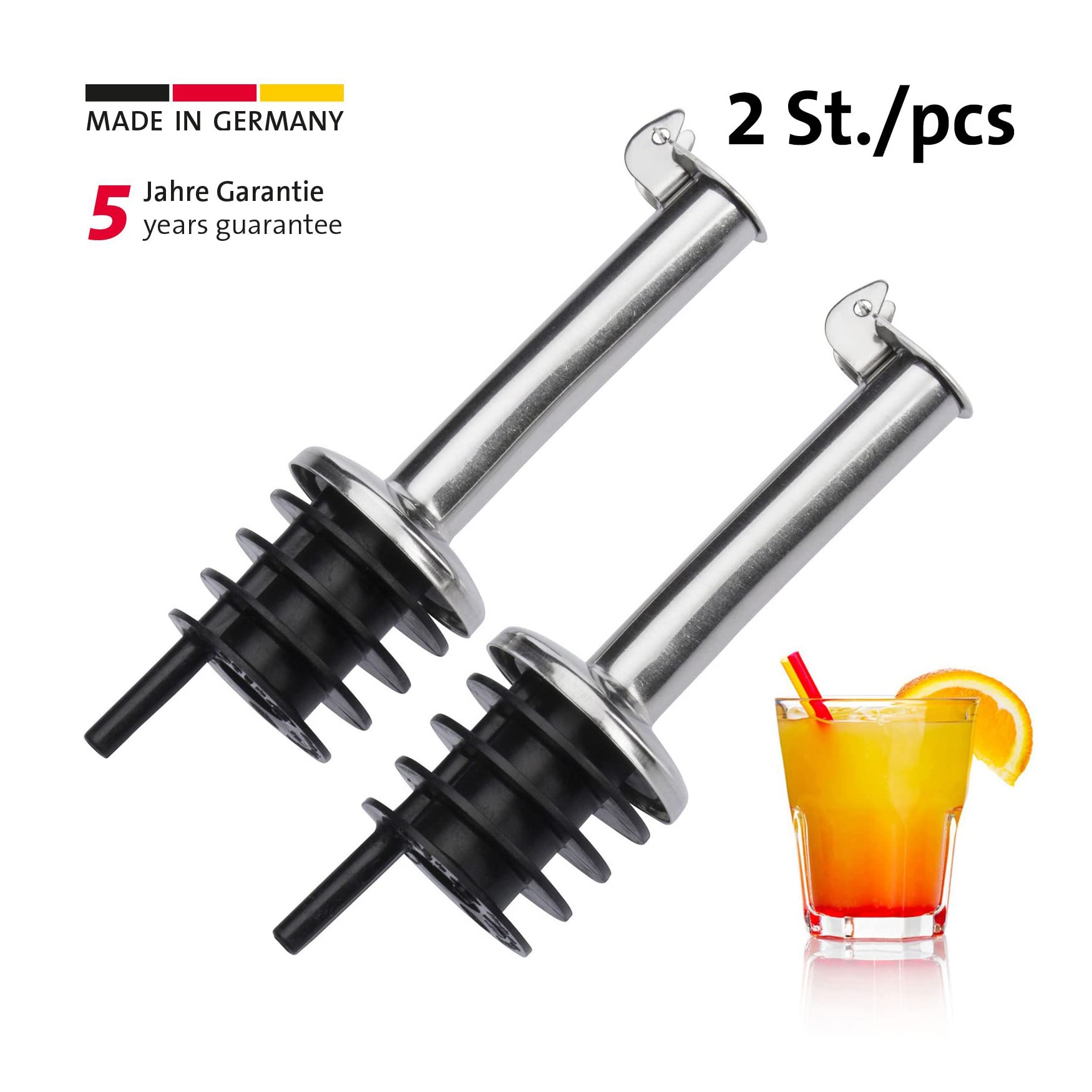 Lot De 8 Becs Verseurs En Acier Inoxydable - Forme Droite