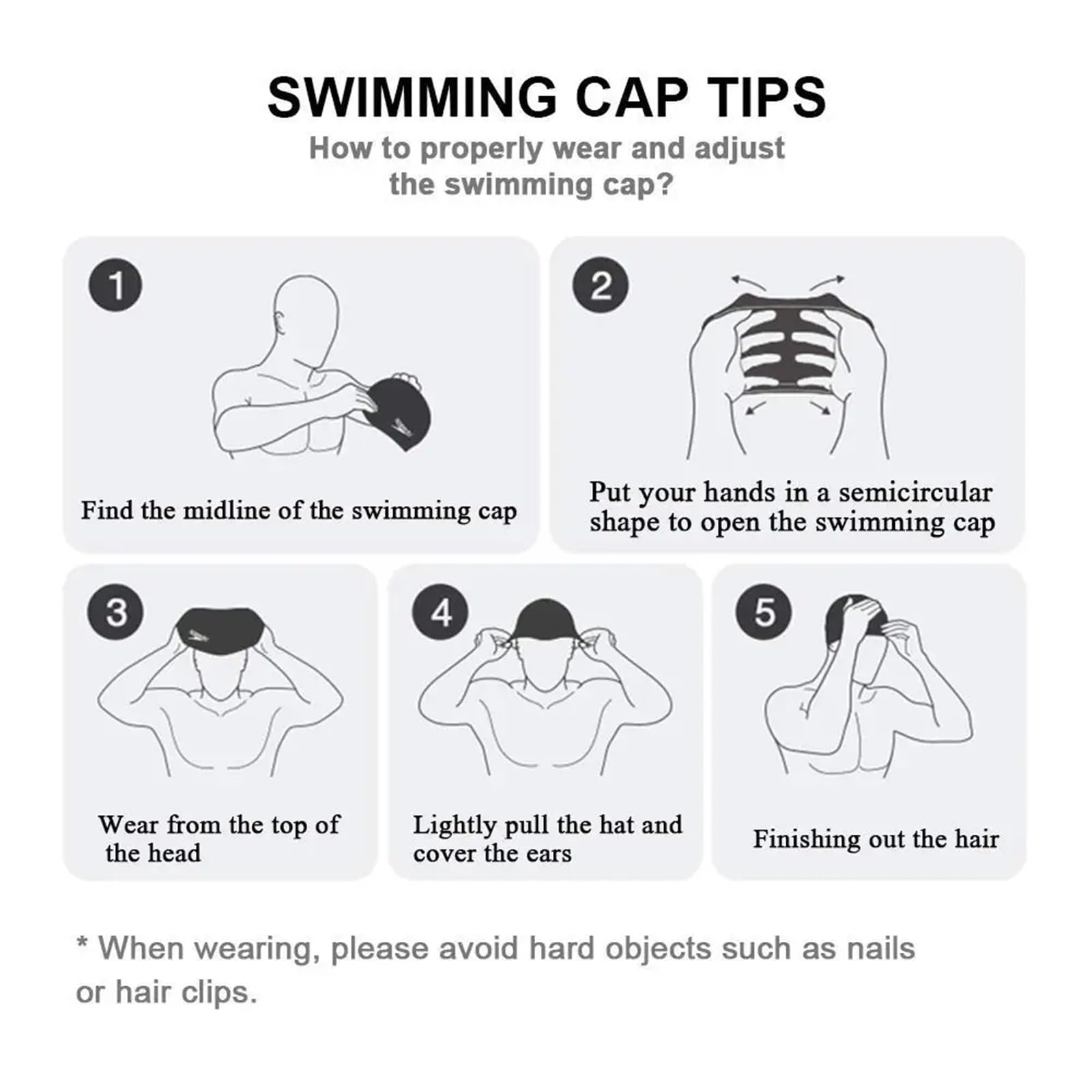 Cuffia da nuoto in silicone antiscivolo, capelli lunghi, unisex, cappello da piscina con copri orecchie, protezione for donne, uomini, adulti, giovani e bambini Cuffia Per Il Nuoto(10pcs any colors)