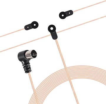 FM Antenna Dipole Radio Antenna Indoor 75 Ohm with F Type Male Connector for Stereo Receiver for Radio Audio Home Natural Sound Theater Receiver