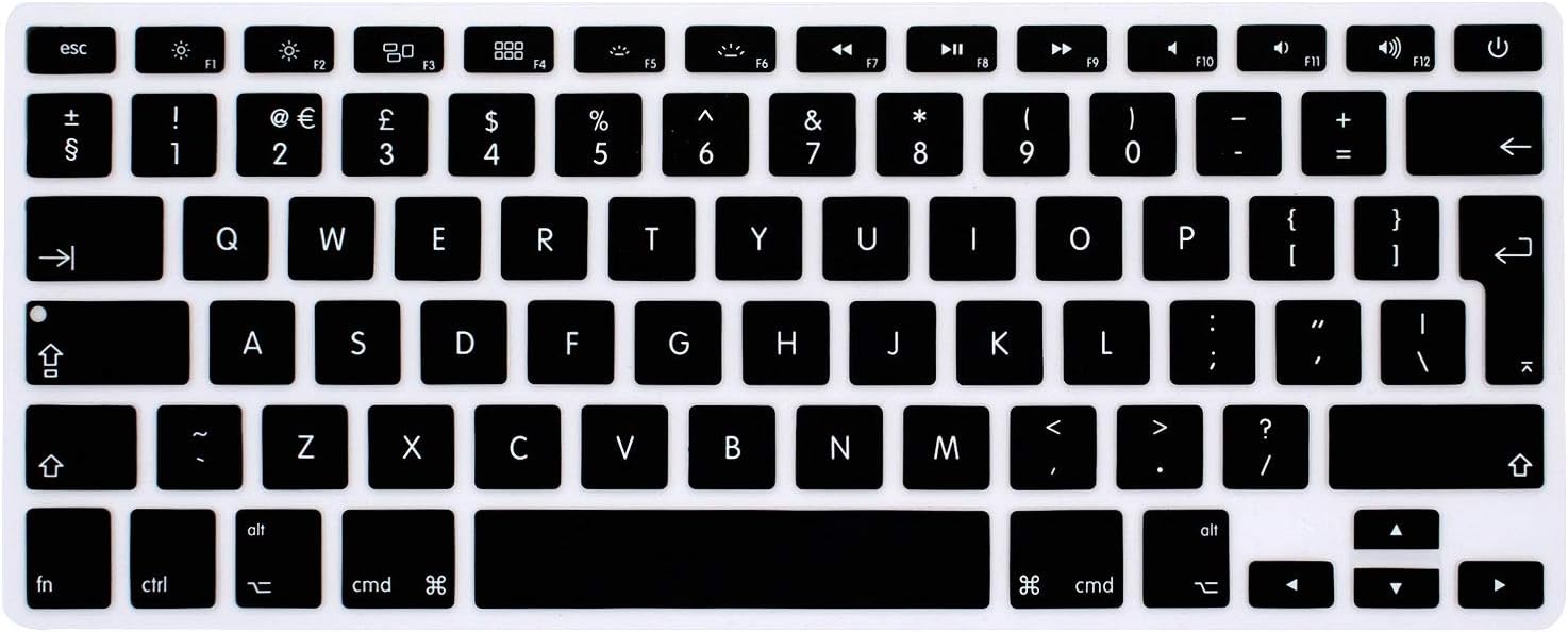 English Keyboard Cover for MacBook Pro 13" 15" 17" (with or w/Out Retina Display) Silicone Skin for iMac and Air 13",European Version