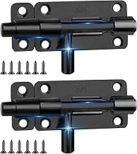 Türriegel Edelstahl, 2 Stück Bolzenriegel Riegel Tür mit 12 Schrauben, 4 Zoll Schiebeschloss, Verriegelung Bolzenriegel,Silber Schwarz Schieberiegel (Schwarz)