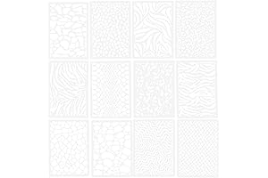 12 Pcs Reusable Leopard Stencils for Precision Bleaching Shirts DIY Crafts & Baking