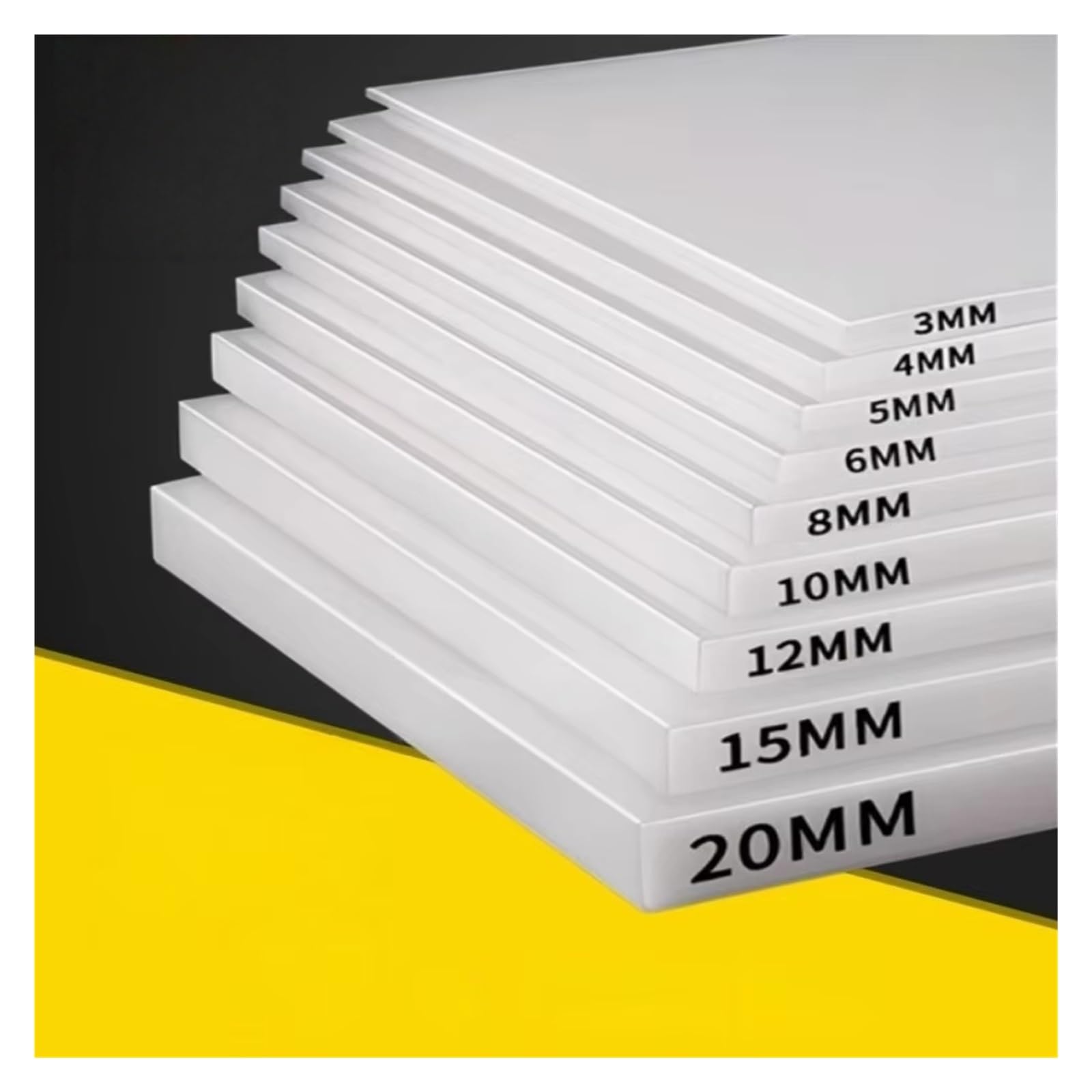 Hartfaserplatte/Polyethylenplatte 100 X, 200, 150, 250 Mm, Dicke 0,5–18, Weißes PP, Kunststoff für Modellbaumaterialien(8x200x400mm 1Pcs)
