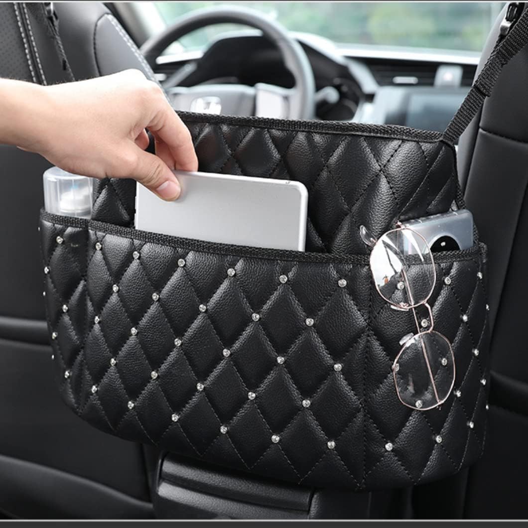 値下げ Yurayura 車収納ポケット 車用 収納バッグ 前部座席間収納バッグ 荷物入れ レザー 革 撥水加工 汚れに強い 大容量 座席隙間収納バッグ シートバックポケット カバンホルダー トランク収納ポケット 車載サイド 収納ボックス 水筒 カバン ティシュ 小物置き 省