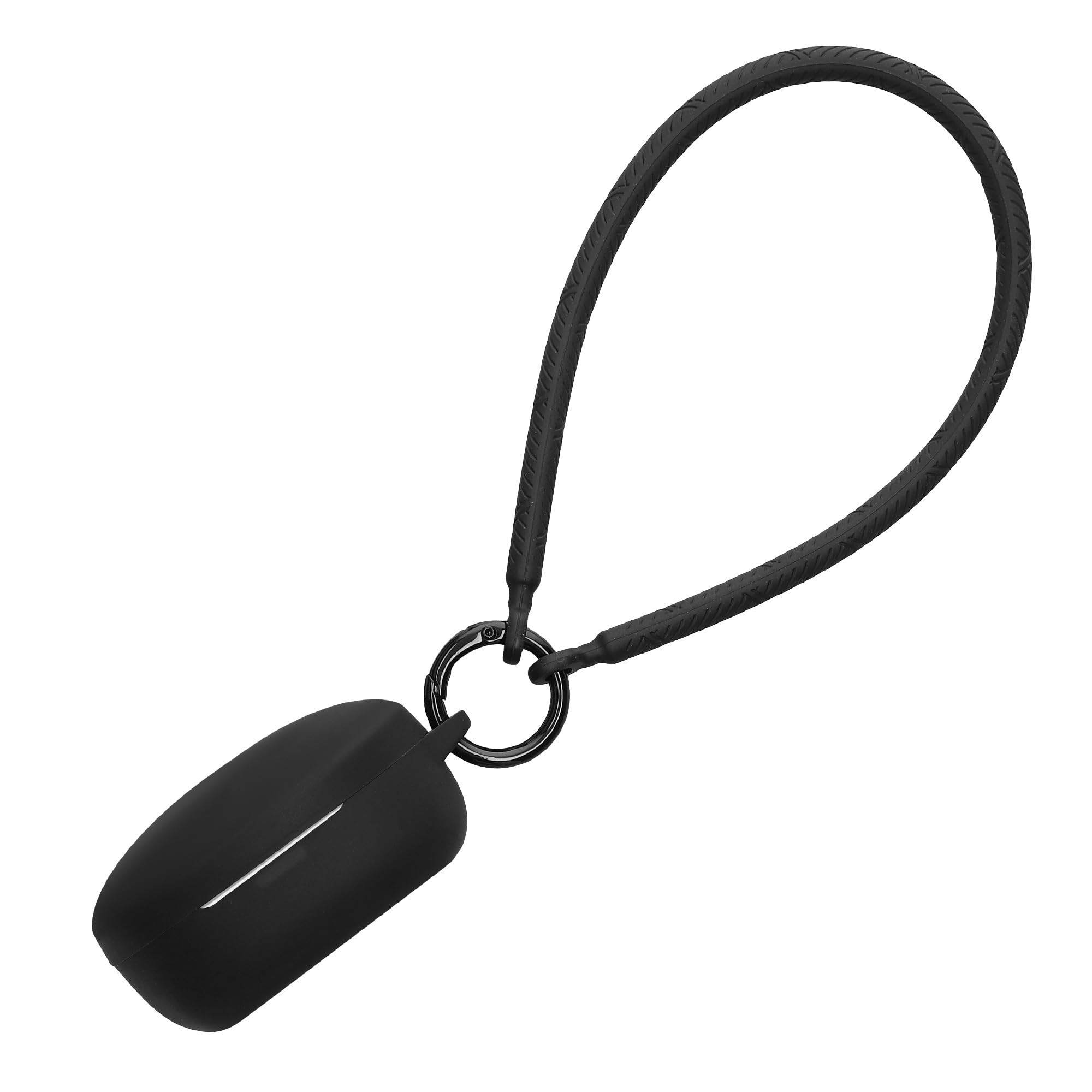 Kwmobile Silikon-Hülle Mit Karabiner Für Anker Soundcore Life P2 Mini - Schutzetui Mit Geprägtem Muster Dark Rose