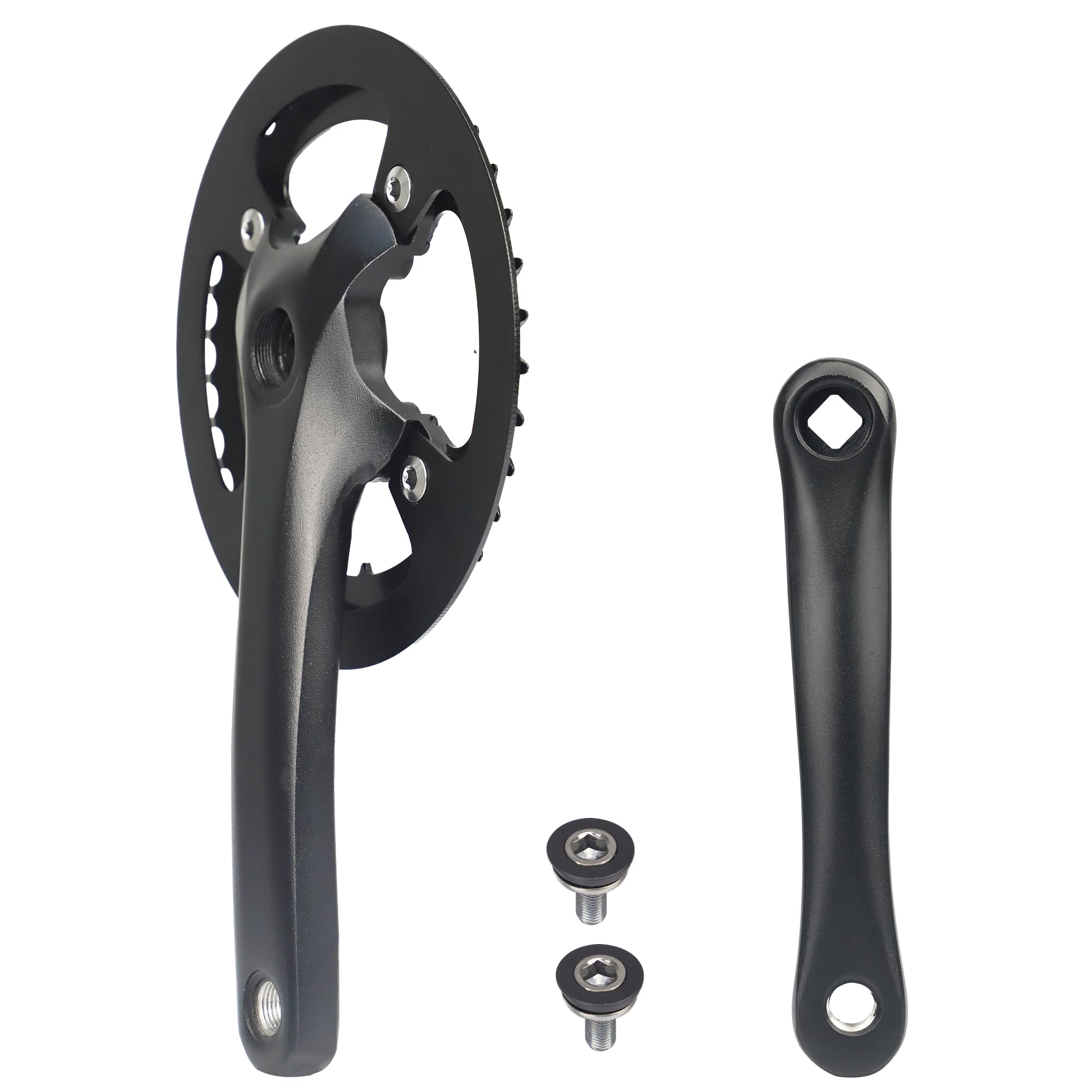 MEGHNA Singel Speed Kurbelgarnitur 38T/46T/48T Bicycle Crankset 170mm Fahrrad Kurbelgarnitur ALU-Kurbeln Kettenradgarnitur MTB/Citybike/Stadtrad/Damenfahrrad/E Bike