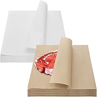 Vista 1 de Eersida 120 hojas de papel de carnicero para manualidades de carne para sublimación, desechables, suministros de envoltura blanco y marrón