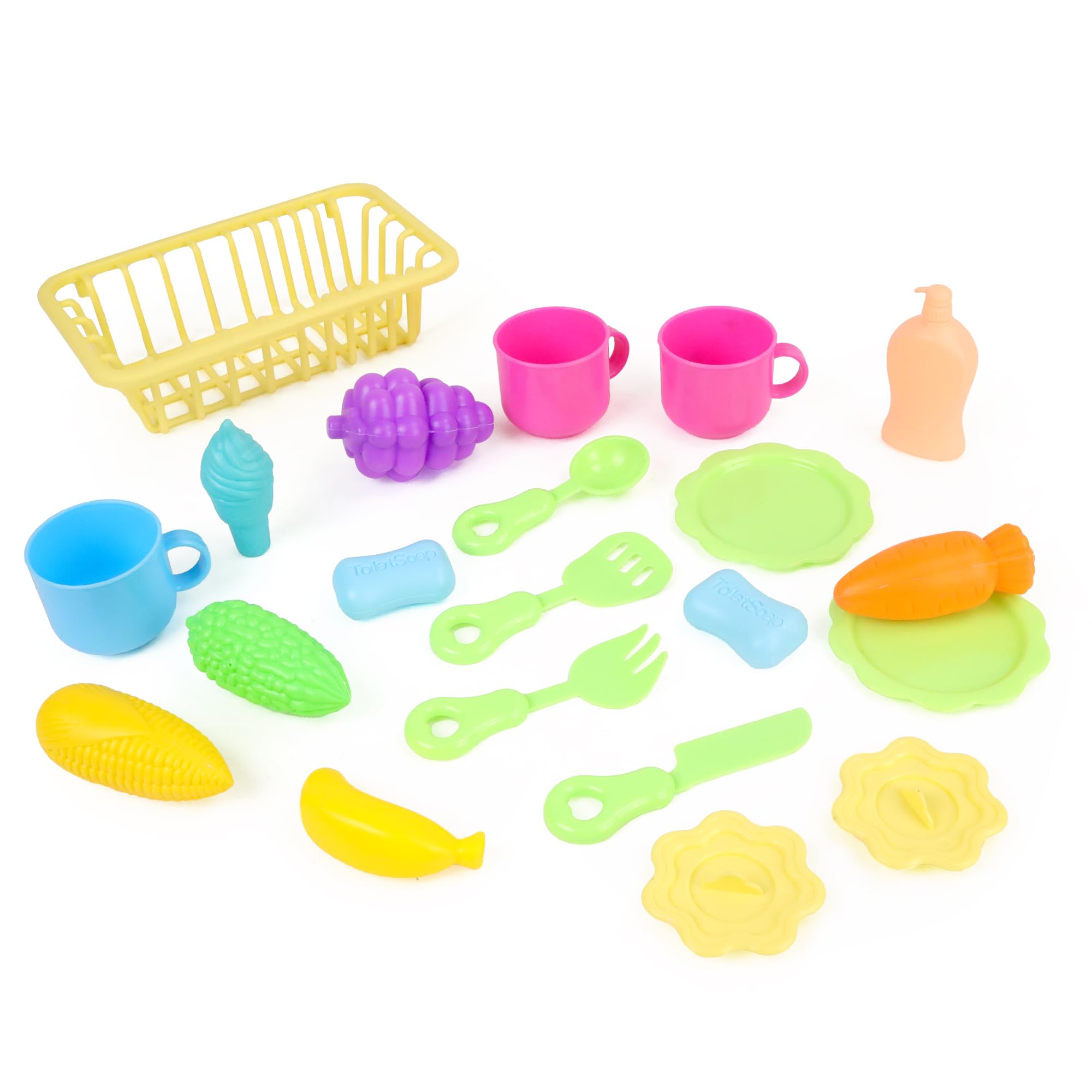 Kit Vaisselle et Son Évier - Jeu d'Imitation - 101190 - Bleu - Plastique - Ménage - Enfant - Dinette - Piles Non Incluses - 45 cm x 27 cm - À Partir de 3 Ans