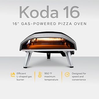 Ooni Koda 16 Natural Gas Pizza Oven - Pro Pizza Oven Bundle - Includes 14 Aluminium Pizza Peel and Koda 16 Cover