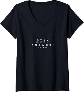 Women's Stay Antwerp, Belgie Coordinates - Belgium Souvenir V-Neck T-Shirt