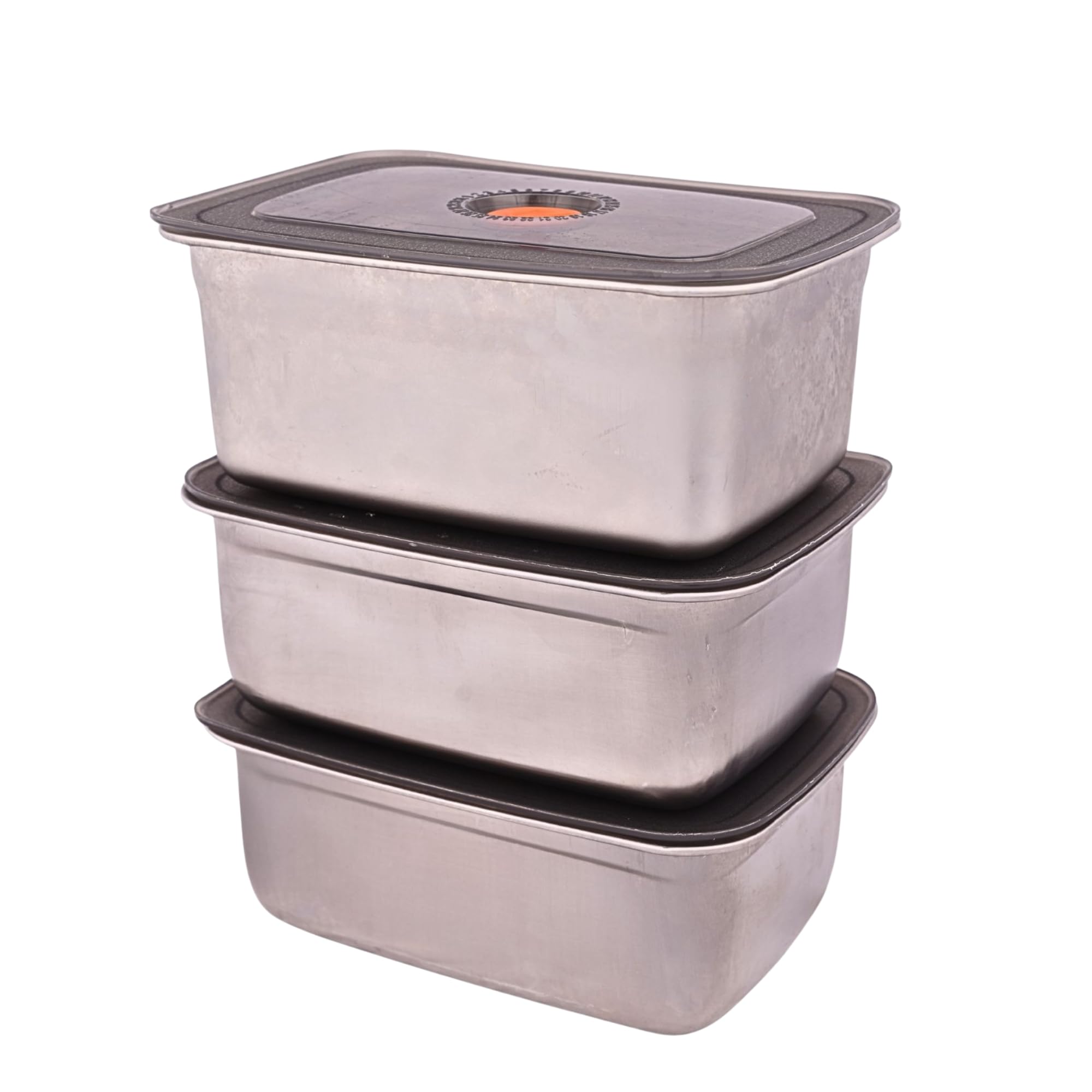 Madhura's Recipe Stainless Fridge Storage Containers 1500 ml Pack of 3 | Airtight Food Grade Stackable Organizers-image-28