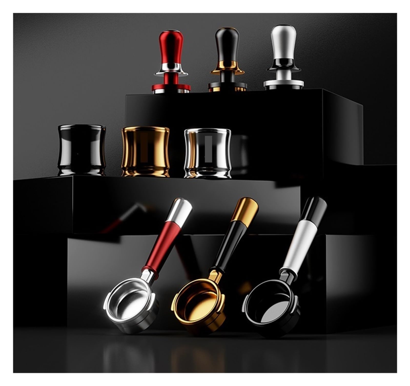 Portafiltro Sin Fondo, Compatible Con La Marzocco, Mango De Metal For Cafetera De 58mm/E61, Adaptación Precisa(Red)