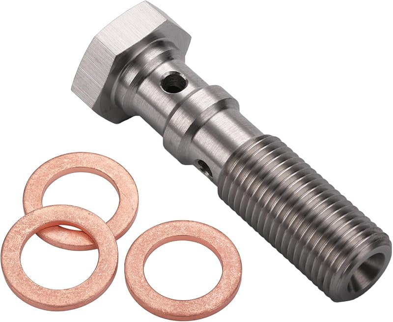 Adaptador de conexão banjo duplo Podavelle M10x1.0 em aço inoxidável 304, 38 mm – 1 unidade