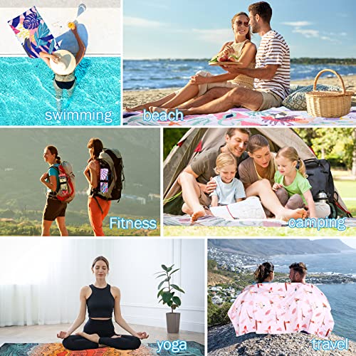 Bazzns Microfiber Sand Free Beach Towel, 2 Pack 30" X 60" Thin Quick Dry Lightweight Super Absorbent Towels, Perfect For Beach Bath Camping Yoga Travel Vacation Essential Accessories Gifts #TOP6