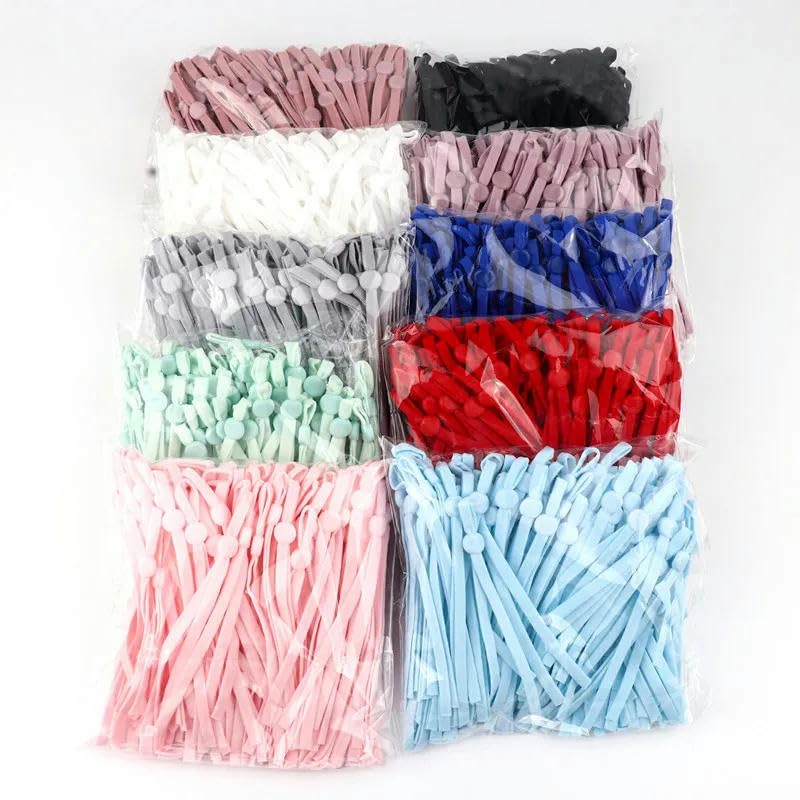 Banda elástica de colores de 5 mm, banda de goma elástica ajustable para colgar para manualidades de bricolaje, azul marino, 500 piezas
