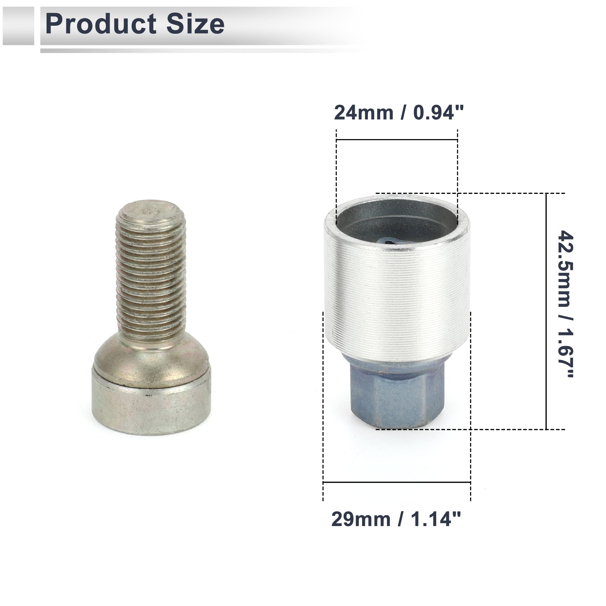 Fit4drive 5Pcs Wheel Nut Stud Bolts Locking Wheel Nuts for Audi A2 A3 Fit4drive 5Pcs Wheel Nut Stud Bolts Locking Wheel Nuts for Audi A2 A3