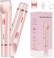 RtLvio 2-in-1 Bikini Trimmer & Body Shaver - Painless Waterproof Cordless Hair Removal for Women, Silky Glow Finish, Pink