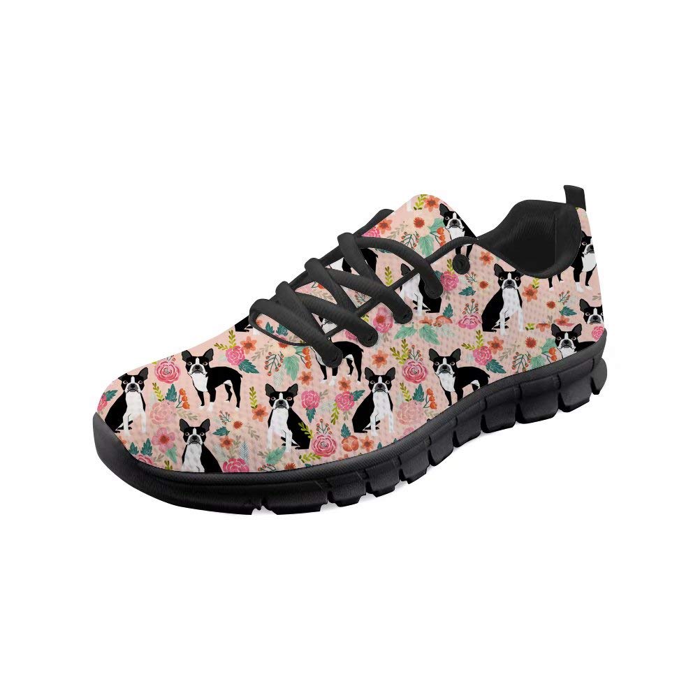 chaqlin Unisex dorośli buty do biegania siłownia fitness trampki turystyczne buty do chodzenia urocze boston terrier design płaskie modne trampki damskie męskie, Boston Terrier 3, 37 EU