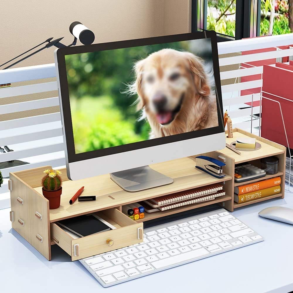 Kixre Engineered Wood TV Entertainment Table Stand Computer Screen Riser Laptop Strong Laptop Stand Holder Wooden Lap Desks Laptops for Home/Office TV Stand for Home and Office