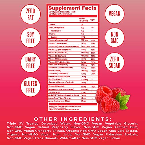 Morning Liquid Vitamins by MaryRuth's (Raspberry) Vegan Multivitamin