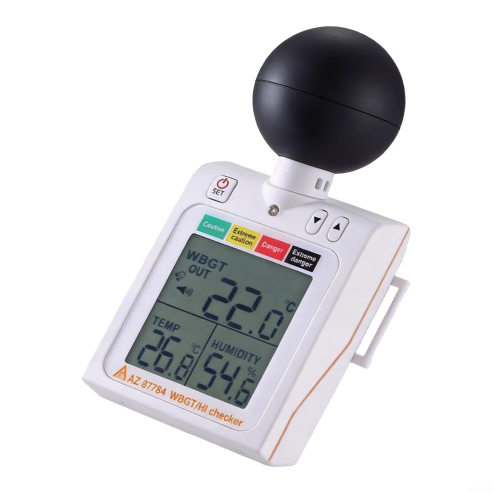 Detector e higrómetro de índice de calor WBGT de mano, termómetro digital con alarma para seguridad en el lugar de trabajo