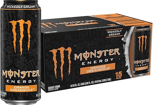 Monster Energy Orange Dreamsicle, bebida energética, 16 onzas (paquete de 15)