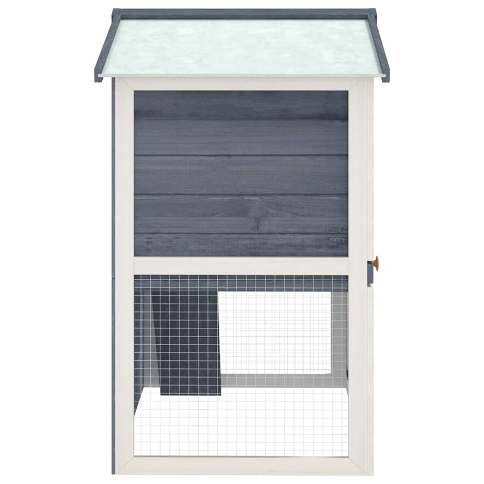 Keketa Double Decker Rabbit/Guinea Pig Hutch and Run, Wooden Outdoor Rabbit Hutch Small Animal House Pet Cage, Mouse Rabbit Pet Hutch Carrier Chicken Room 3 Doors Grey Wood