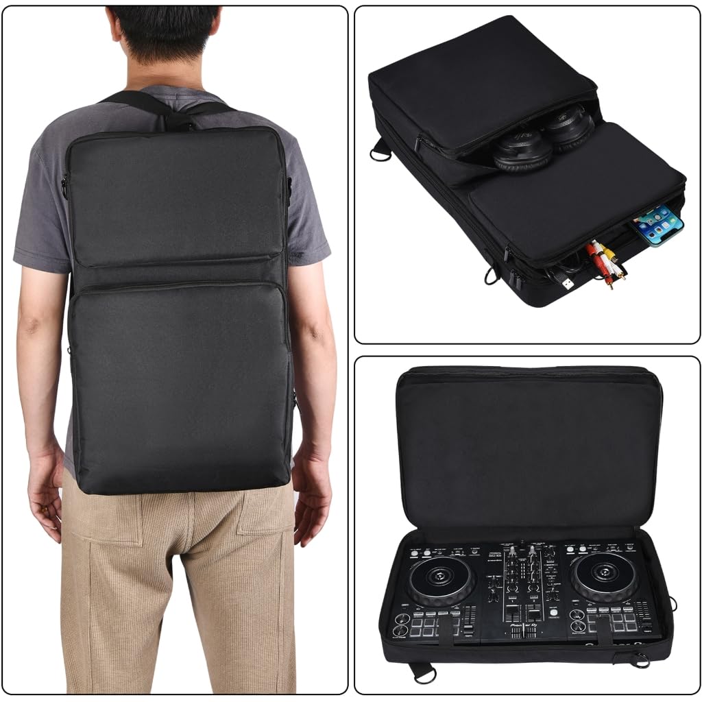 Mllepjdh For DDJ-400 DJ Controller Portable Gig- Bag Multi-purpose Travel Bag DJ Controller Carrying Case Protective Bag Multifunction Gig- Bag Dj Controller Carrying Case With Shoulder Strap For Dj