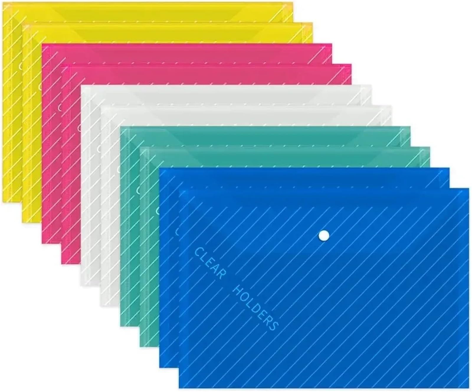 Przezroczysty folder z tworzywa sztucznego, 20 sztuk wielokolorowych plastikowych teczek na dokumenty A4, kopert i przezroczystych zamykanych zatrzask(Mixed)