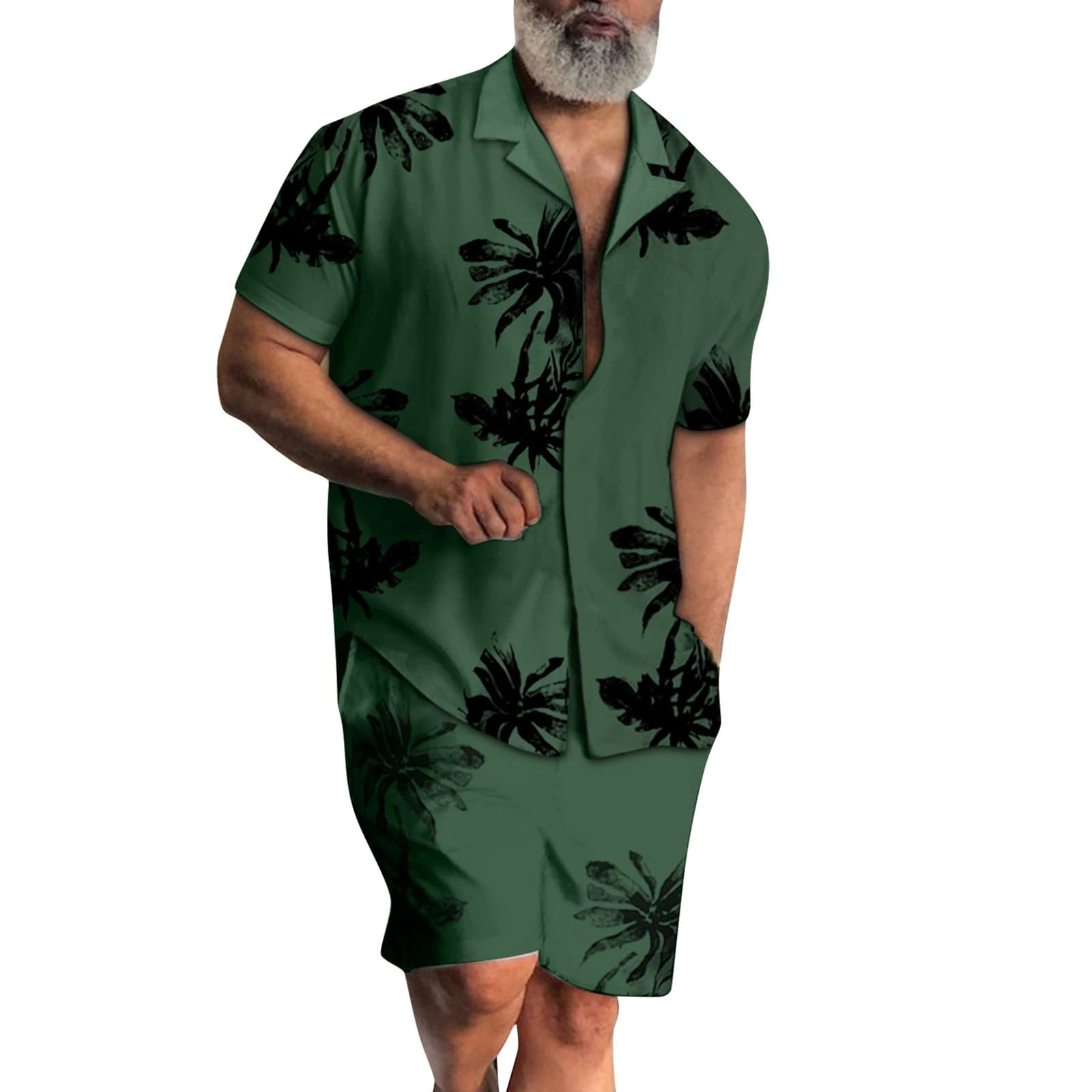 Genérico Conjunto De Camisa Estampada Hawaiana para Hombre, Impresión De Hawaii Camisa De Playa Hawaiana Camisa Hawaiana De Manga Corta para Verano, para Fiesta De Verano Y Vacaciones