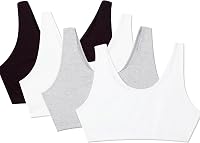 Fruit of the Loom Women's Tank Style Sports Bra Multi-Pack - Wireless Cotton Full Coverage, Gym & Lounge Comfort