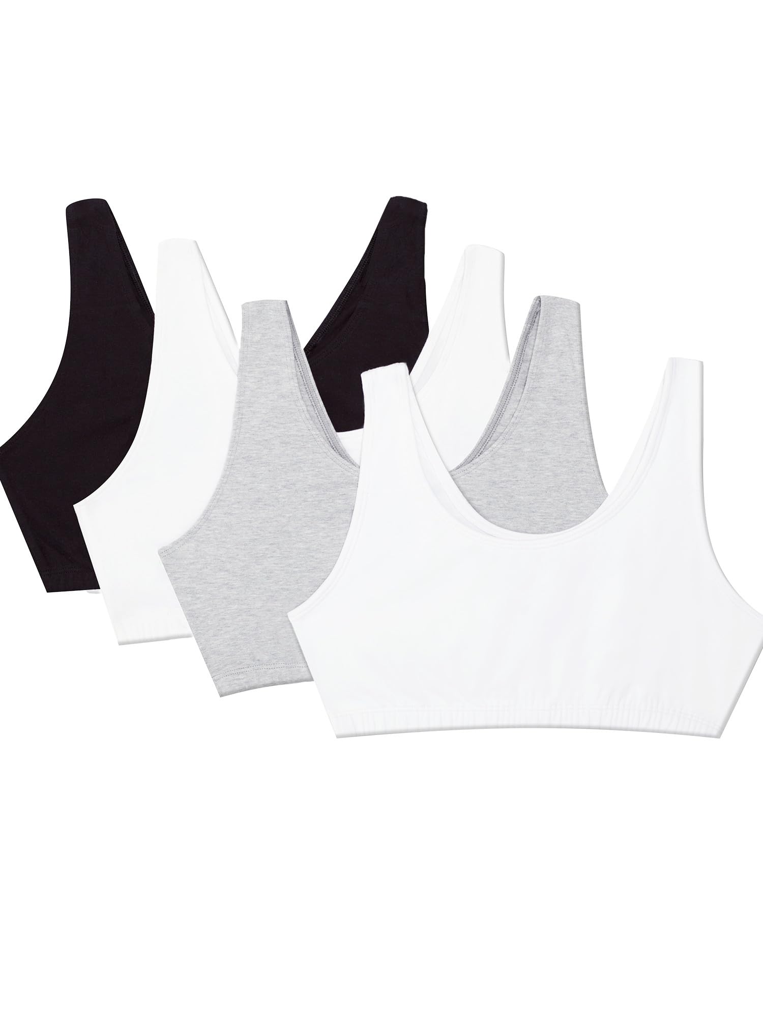 Lot de 4 Brassières de Sport en Coton pour Femme - Fruit of the Loom