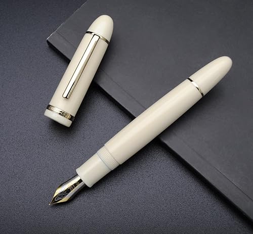 Miniatura 3 de Pluma estilográfica Jinhao X159 (plumín extrafino 0.38mm, blanco marfil con clip dorado)