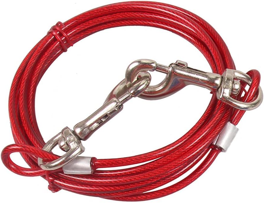 YUDOTE Dog Tie Out Cable Chains, 10/15/30ft Heavy Duty Waterproof Steel Dog Leash for Small Medium Large Dogs Up to 100 lbs for Outdoor,…