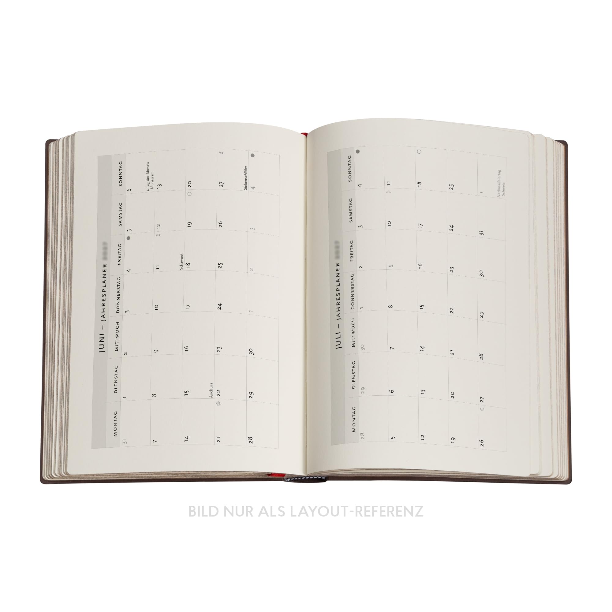 18-Monatskalender 2026-2027 Versammlung von Göttern Midi Horizontal: 1 Woche = 2 Seiten
