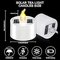 Vista 2 de Hortsun 6 velas solares de té de Halloween para exteriores, impermeables, sin llama, velas solares recargables con sensor de luz parpadeante