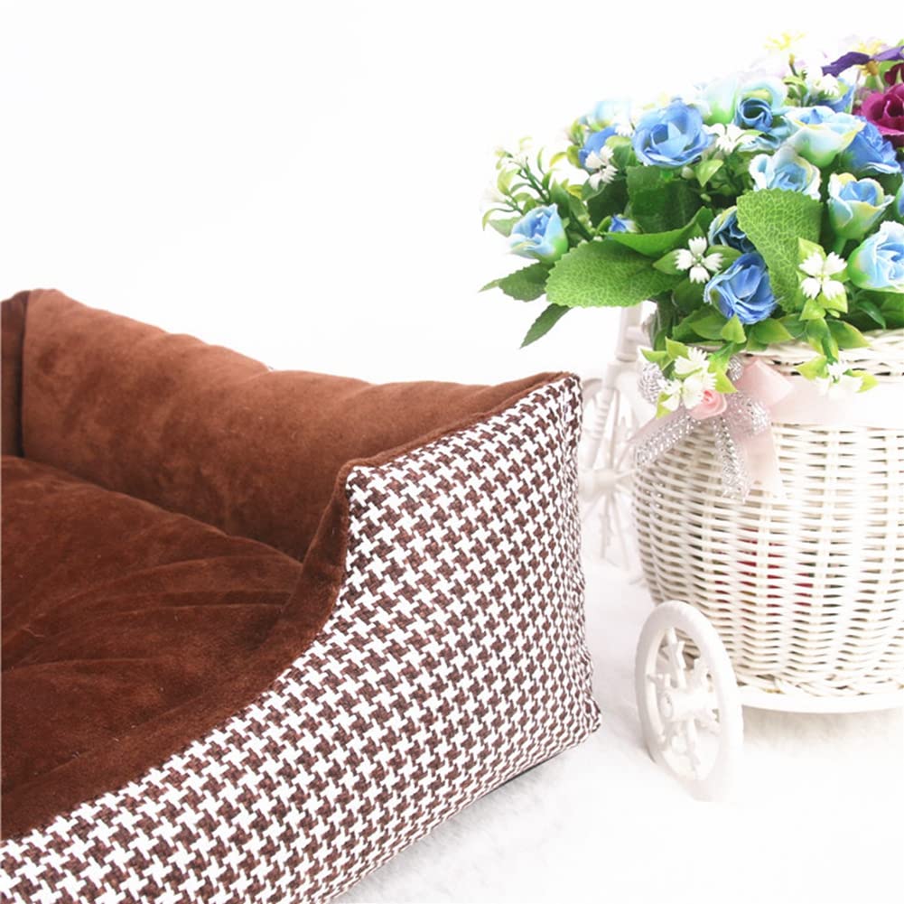 DAIHAN Cama para Perros, Cojín Reversible Desenfundable y Lavable, Cama Perro Grande con Parte Inferior Antideslizante, Cama para Mascotas Grandes Medianos y Pequeños,Café,XXL(90x68x16cm)