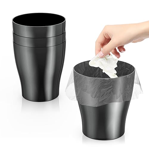 Mini bote de basura  Paquete de 4 cubos de basura pequeños para encimera de escritorio  Cesta de basura pequeña de 0.4 galones, bote de basura
