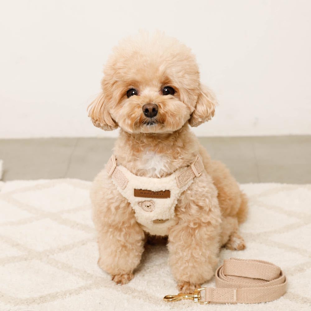 Amazon | monchéri モンシェリ 犬 ハーネス [くまさん刺繍ボアハーネス