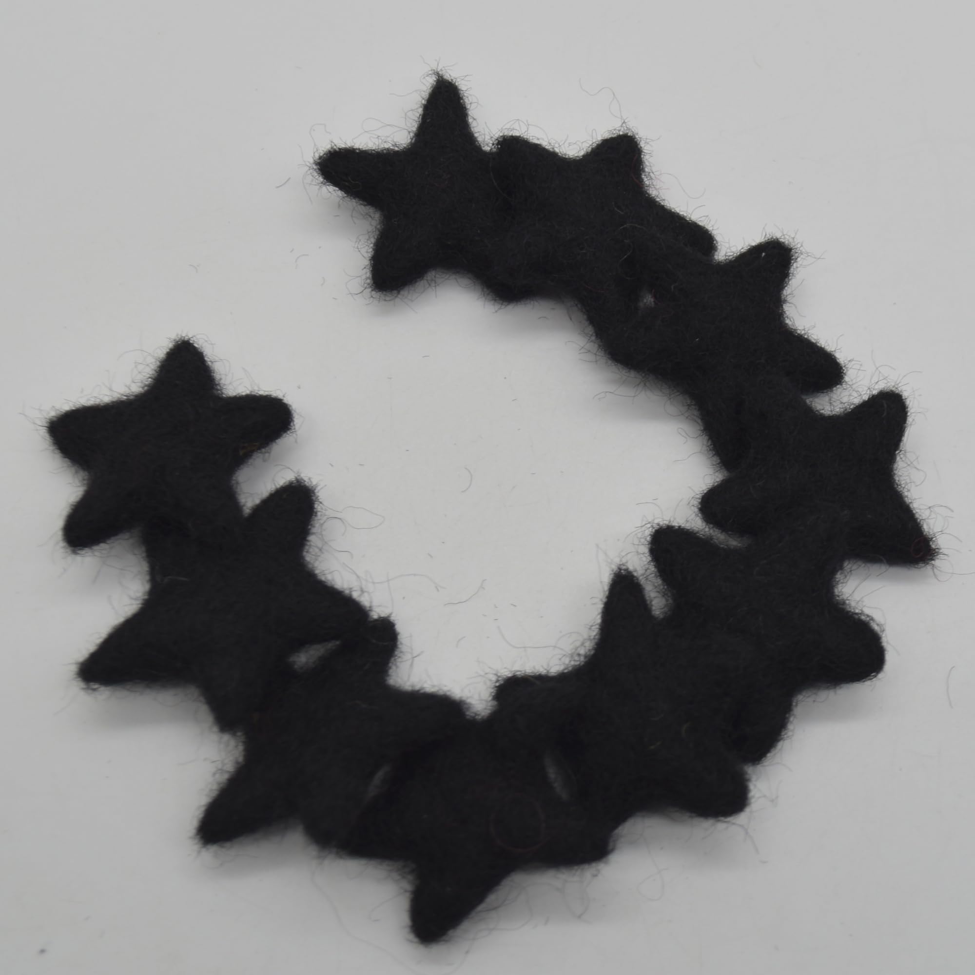 Oriental Direct Black 100% Wool Felt Stars - 3Cm - 10 Felt Stars