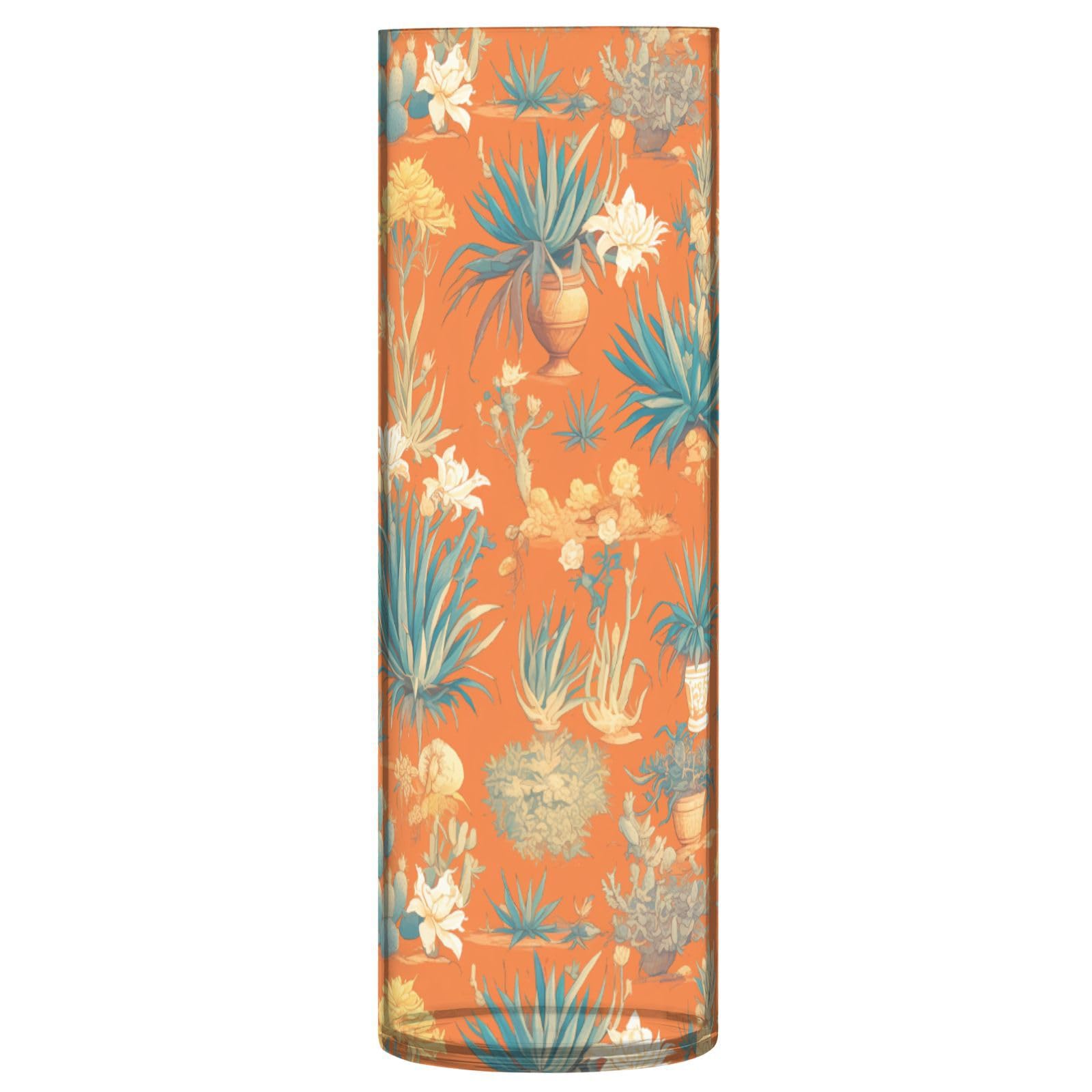 Vase bleu cactus et orange incassable pour centre de table chic