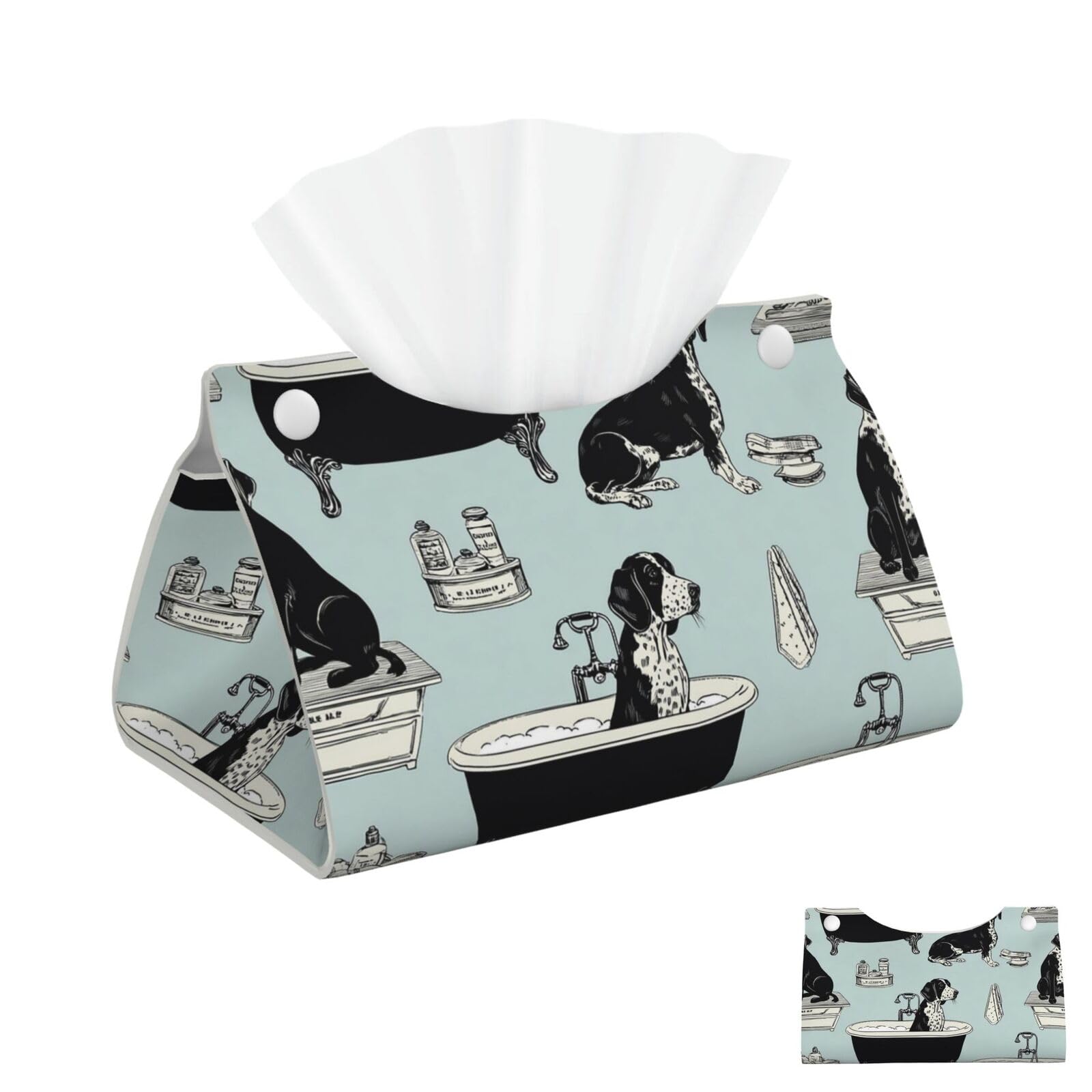 Bath and Dog Tissue Box Cover Square Cube Boxes