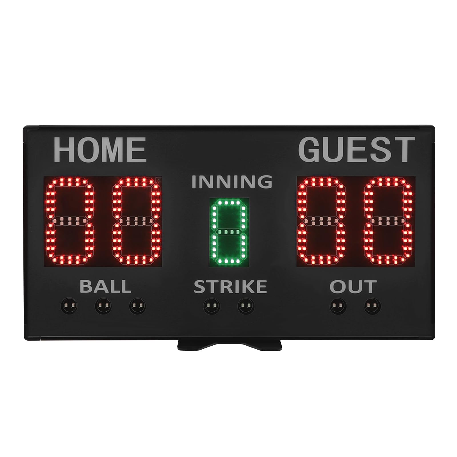 Tabellone segnapunti elettronico, da baseball, a 5 cifre, con telecomando, per inning, runs, palline, strikes, outs, portatile per allenamento e gioco