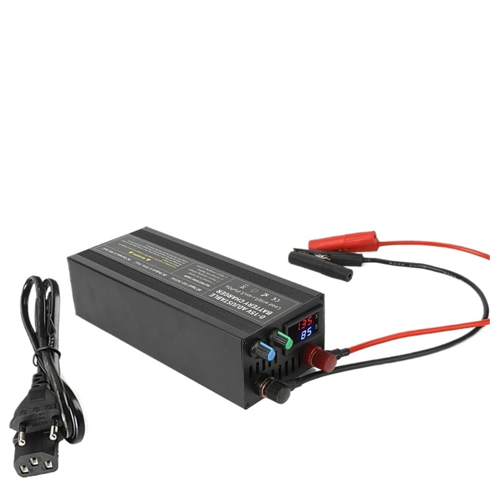 85A 100A Lithium Iron Phosphate Battery Charger for Larger Capacity Battery LiFePo4/Lithium Current/Voltage Adjustable(0-85A Clip Single,UK Plug)