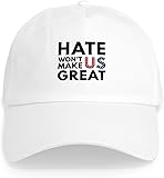 CafePress Pro America Anti Trump Adjustable Baseball Cap One Size White - Hate Won't Make...