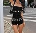 Goth Studded Mini Shorts Women Teen Girls Emo 2000s Clothes Y2k Whimsy Grunge Bottoms Streetwear (Black01,Medium)