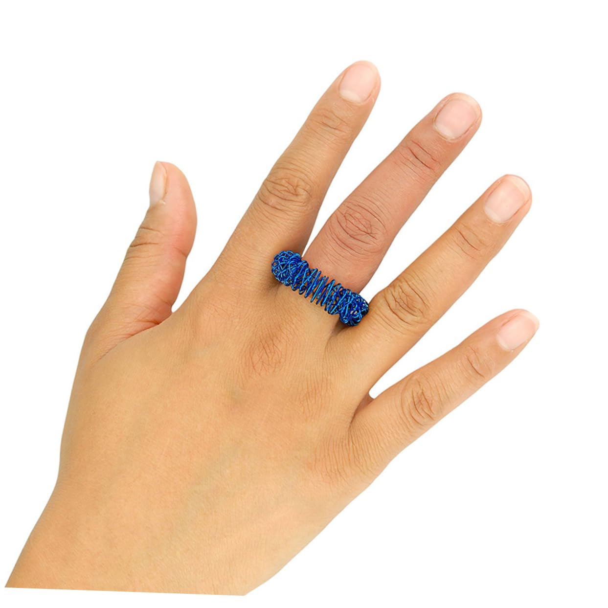 BESTYASH 3sets 10pcs Acupressure Finger Massage Ring Therapy Rings for Relief and Improved Concentration Includes Silver Black Blue and Red Options 10pcs*3