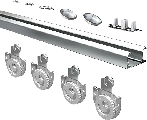 Bypass - Juego de rieles para puerta corrediza de 72 pulgadas, para puerta de armario de bypass, suave y silencioso, para sistema de 2 puertas