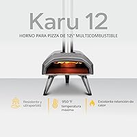Vista 3 de Ooni Karu 12 - Horno de pizza al aire libre multi-combustible – Pizzas de 30 cm en 60 segundos - Horno de pizza portátil de leña y gas con piedra